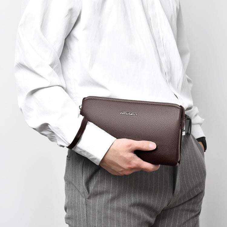 WEIXIER W125 Men Clutch Bag Password Zipper Business Phone Case(Black)