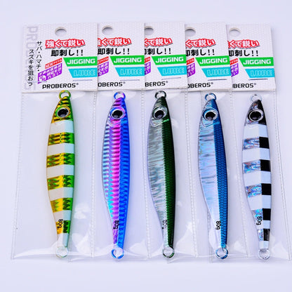 PROBEROS LF121 Fast Sinking Laser Boat Fishing Sea Fishing Lure Iron Plate Bait, Weight: 14g(Color B)