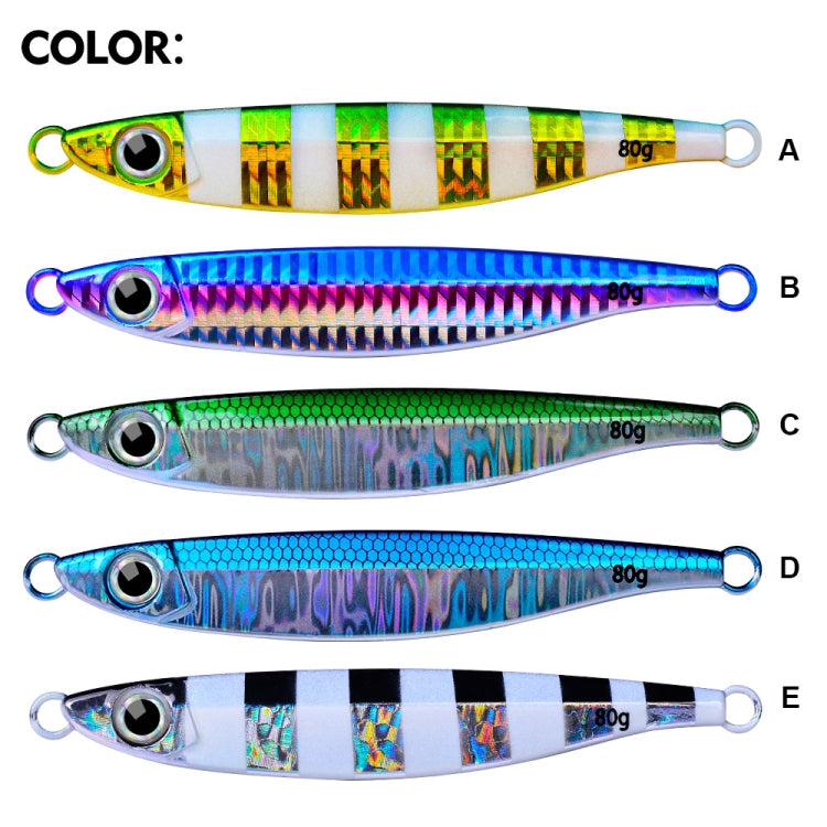 PROBEROS LF121 Fast Sinking Laser Boat Fishing Sea Fishing Lure Iron Plate Bait, Weight: 14g(Color B)