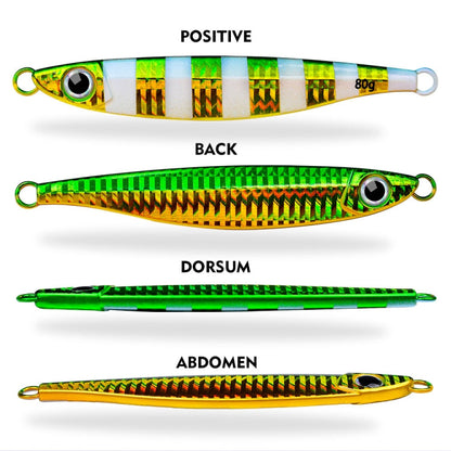 PROBEROS LF121 Leurre de pêche rapide pour bateau, pêche en mer, appât en fer, poids : 80g (couleur lumineuse A)