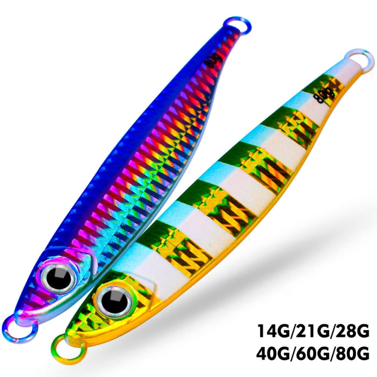 PROBEROS LF121 Fast Sinking Laser Boat Fishing Sea Fishing Lure Iron Plate Bait, Weight: 21g(Color B)