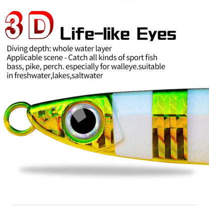 PROBEROS LF121 Fast Sinking Laser Boat Fishing Sea Fishing Lure Iron Plate Bait, Weight: 14g(Color B)