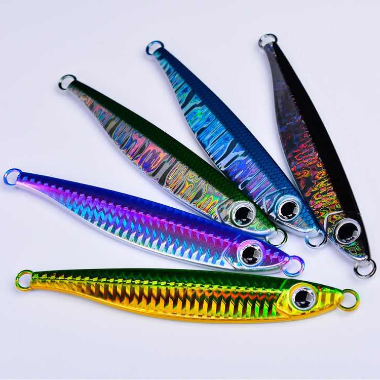 PROBEROS LF121 Fast Sinking Laser Boat Fishing Sea Fishing Lure Iron Plate Bait, Weight: 21g(Luminous Color E)