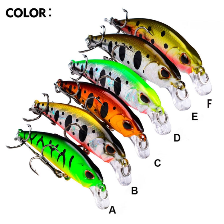 PROBEROS DW577 8003 Hook 5.3cm 4.6g Sinking Minnow Lure Long Casting Bionic Plastic Hard Bait Fishing Tackle(Color C)