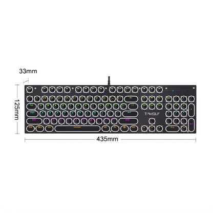 T-WOLF T75 104 Keys Adjustable RGB Light Computer Game Wired Mechanical Keyboard(Black)