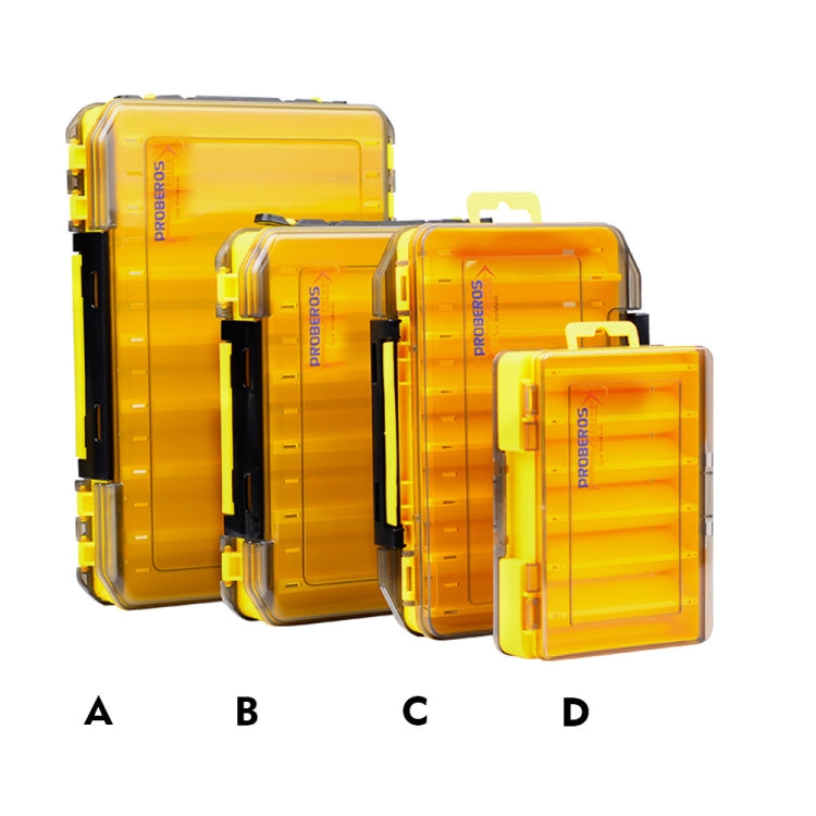 PROBEROS H1000 Double Sided Lure Box Handheld Double Layer Storage Case For Bait Accessories, Style: C Model(Yellow)