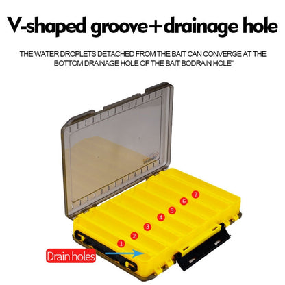 PROBEROS H1000 Double Sided Lure Box Handheld Double Layer Storage Case For Bait Accessories, Style: A Model(Yellow)