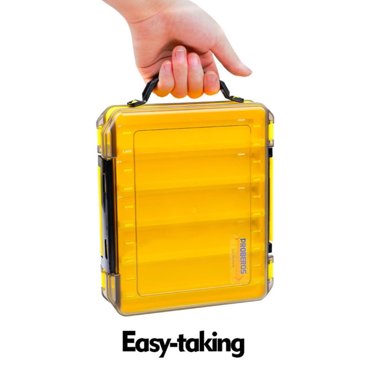 PROBEROS H1000 Double Sided Lure Box Handheld Double Layer Storage Case For Bait Accessories, Style: C Model(Yellow)