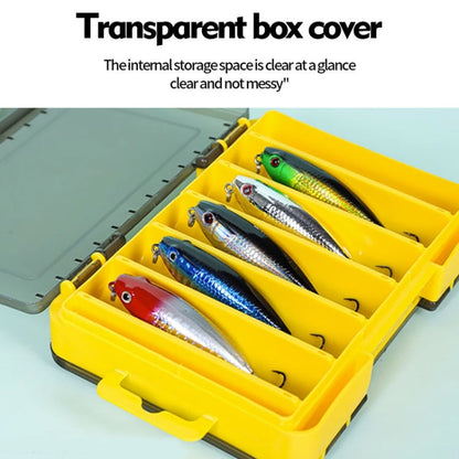 PROBEROS H1000 Double Sided Lure Box Handheld Double Layer Storage Case For Bait Accessories, Style: C Model(Yellow)