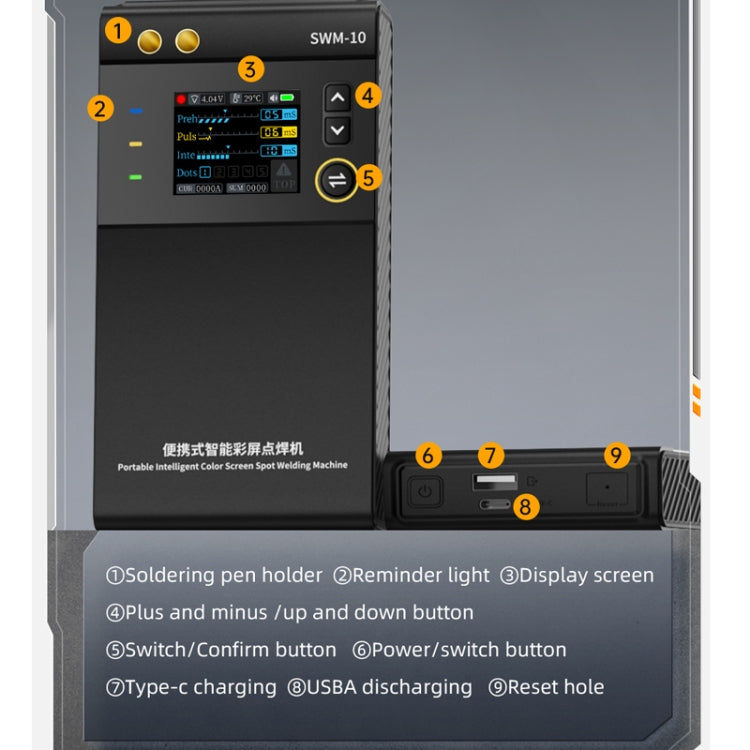 Mini soudeuse par points portative FNIRSI pour feuilles de nickel de batterie au lithium de téléphone portable (SWM-10)