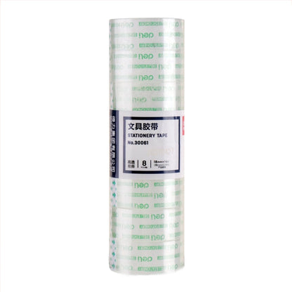 8 Rolls Width 1.8cm x Length 12.8m Deli Small High Viscosity Office Transparent Tape Student Stationery Tape