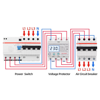 SINOTIMER STVP-932 50A 3-phase 380V LCD Self-resetting Adjustable Surge Voltage Protector