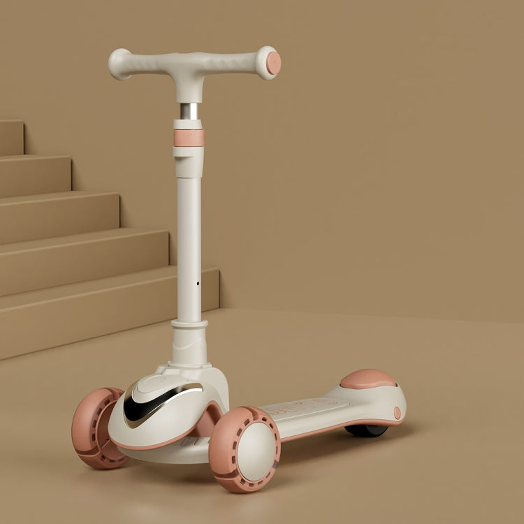 Trottinette Enfant Pliable Multifonctionnelle XOEYU K8 avec Musique et Lumières, Couleur: Rose Simple