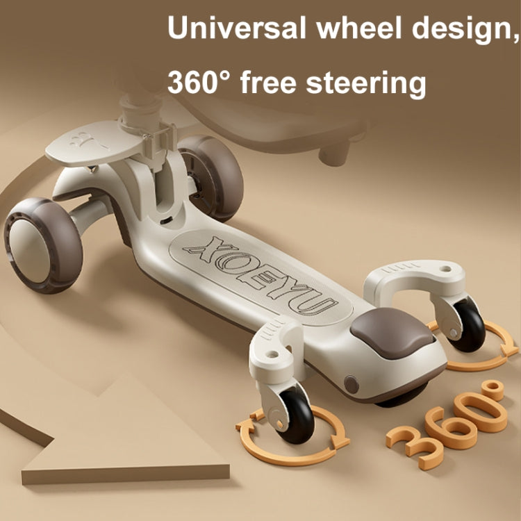 XOEYU K8 Multifunctional Adjustable Folding Children Scooter with Music and Lights, Color: 3-in-1 Blue