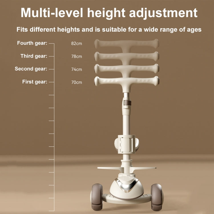 XOEYU K8 Multifunctional Adjustable Folding Children Scooter with Music and Lights, Color: Single Coffee