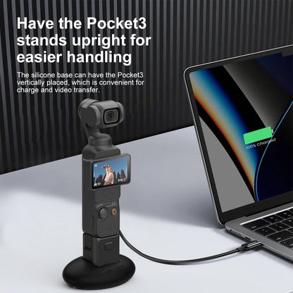 For DJI Osmo Pocket 3 aMagisn Desktop Silicone Base Car Sports Camera Accessories(Base+Double-sided Glue)