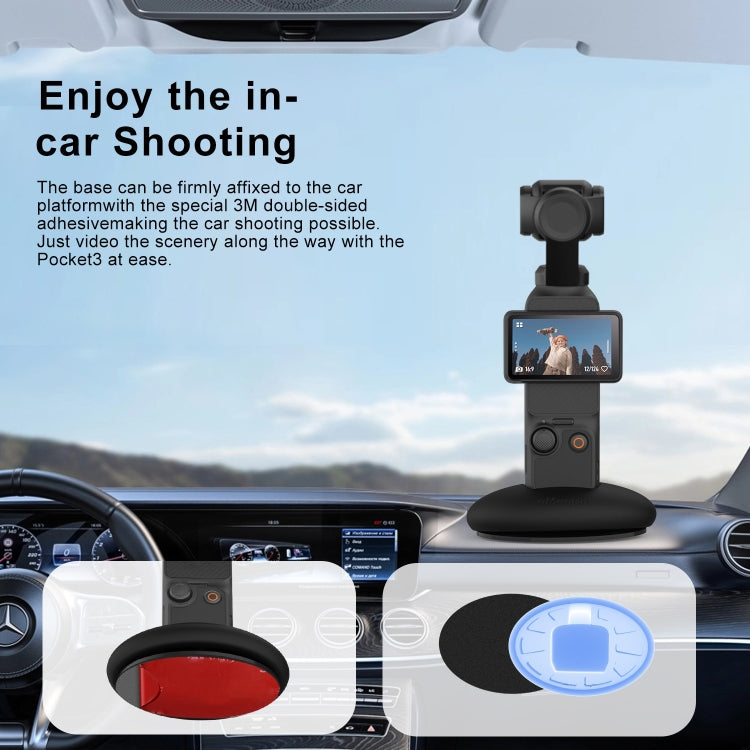 For DJI Osmo Pocket 3 aMagisn Desktop Silicone Base Car Sports Camera Accessories(Base+Double-sided Glue)