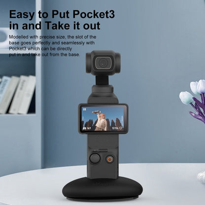 For DJI Osmo Pocket 3 aMagisn Desktop Silicone Base Car Sports Camera Accessories(Base+Double-sided Glue)