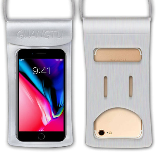 TPU Housse Étanche pour Téléphone Portable avec Écran Tactile 30m, Sac Étanche pour Rafting en Extérieur (Argent)