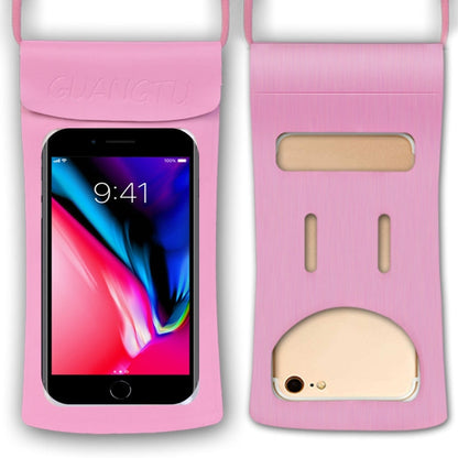 TPU Transparent Touch Screen Phone 30m Waterproof Bag Outdoor Rafting Phone Case(Rose Gold)