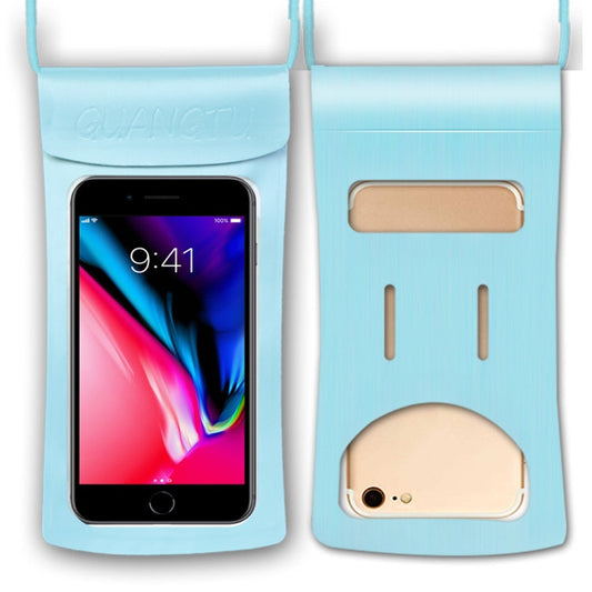 Sac étanche TPU transparent pour téléphone, écran tactile, étui de téléphone pour rafting en extérieur, 30 m de profondeur (bleu eau)