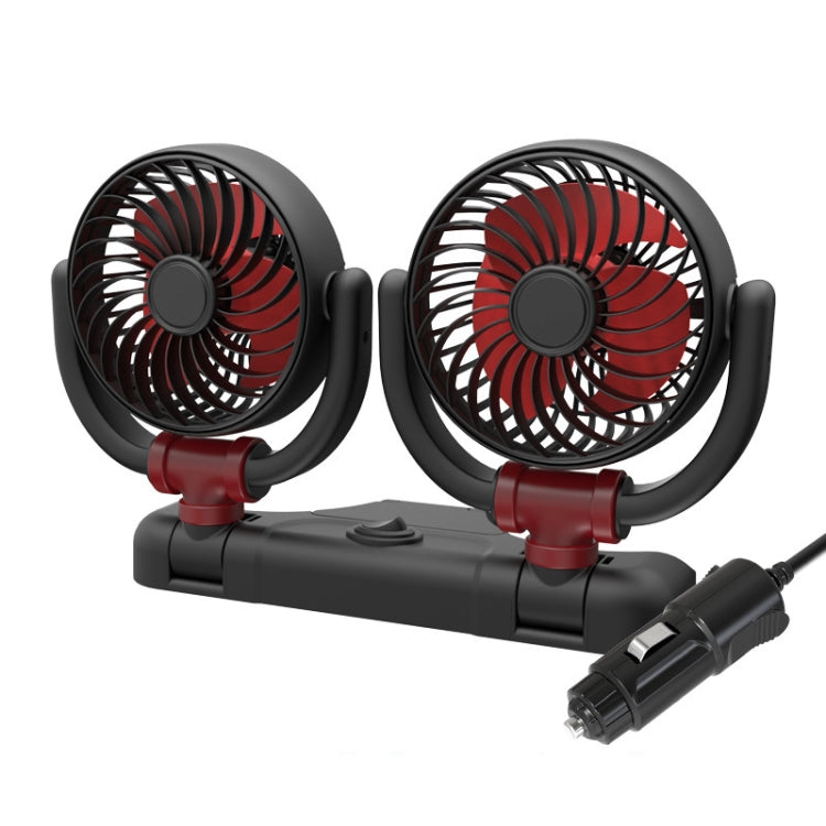 SUITU Car Foldable Cooling Fan Automobile Summer Temperature Reduction Fan, Model: Dual 24V Cigarette Lighter Energized