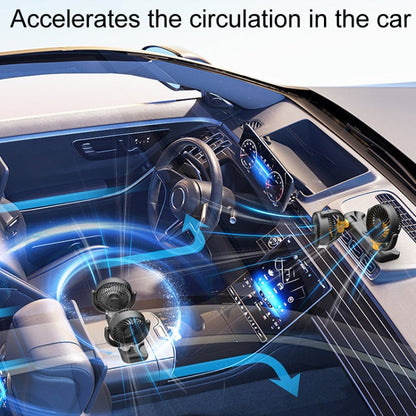 SUITU Car Foldable Cooling Fan Automobile Summer Temperature Reduction Fan, Model: Dual 24V Cigarette Lighter Energized