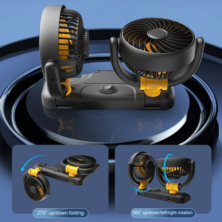 SUITU Ventilateur de refroidissement pliable pour voiture, ventilateur de réduction de température estivale, modèle : Double USB 5V alimenté