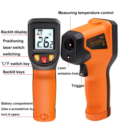 NJTY Digital Display High-Precision Infrared Thermometer For Bakery Kitchen Industry, Spec: T400A (Adjustable)
