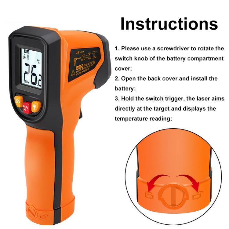 NJTY Digital Display High-Precision Infrared Thermometer For Bakery Kitchen Industry, Spec: T600A (Adjustable)