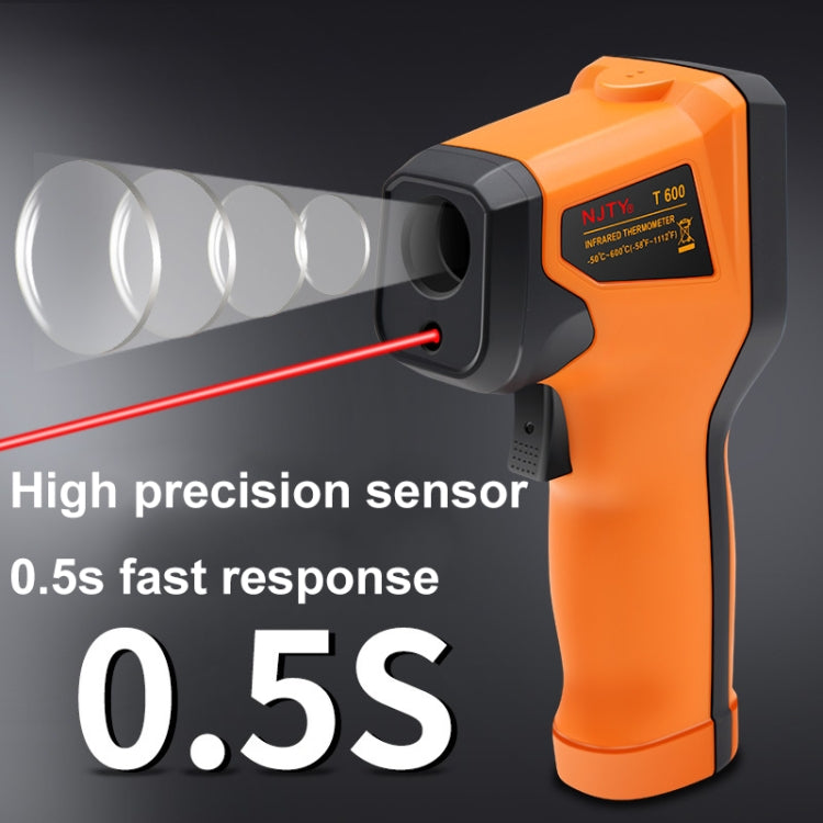 NJTY Digital Display High-Precision Infrared Thermometer For Bakery Kitchen Industry, Spec: T600A (Adjustable)