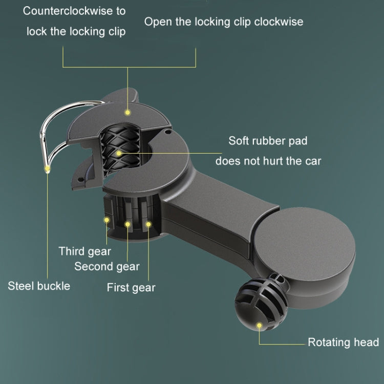 SUITU F4208 Ventilateur de refroidissement de voiture Siège arrière de véhicule USB Double tête Ventilateur électrique (jaune et noir)