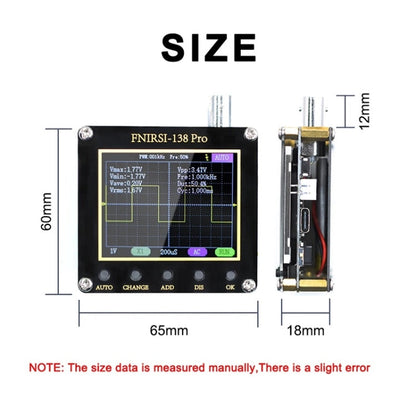 FNIRSI Handheld Small Teaching Maintenance Digital Oscilloscope, Specification: Standard Without Battery