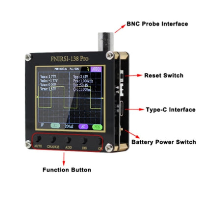 FNIRSI Handheld Small Teaching Maintenance Digital Oscilloscope, Specification: Upgrade Without Battery