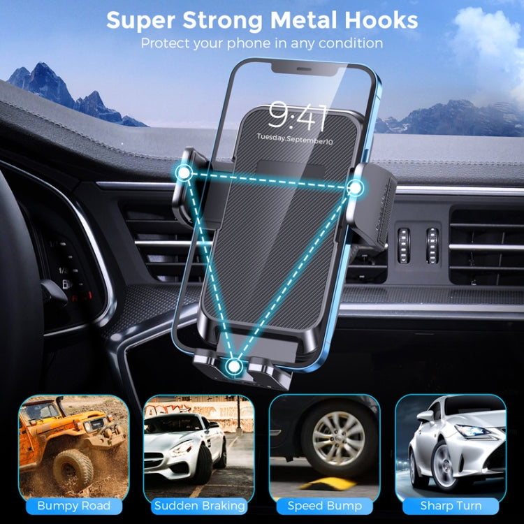 TRONWIN JY03 Support de Téléphone pour Grille d'Aération de Voiture Fixation pour Tableau de Bord (Noir)