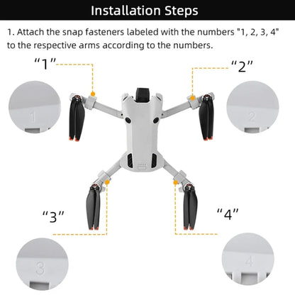 For DJI Mini 4 Pro Drone BRDRC Landing Gear Increased Height Leg(Gray)