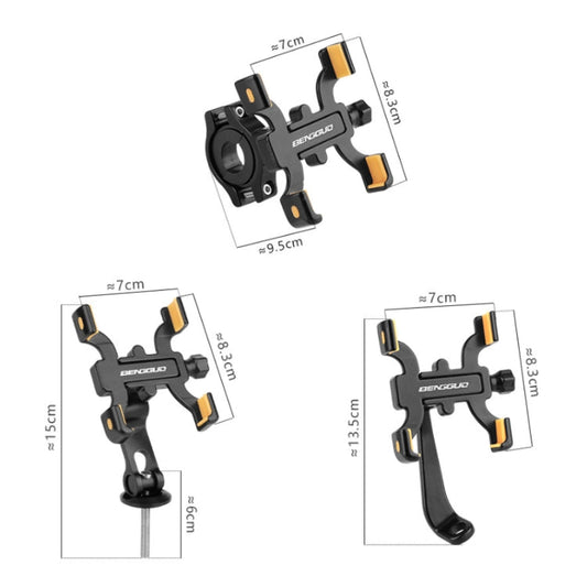 Support de téléphone portable de vélo BENGGUO en alliage d'aluminium à quatre griffes, modèle : Style Potence