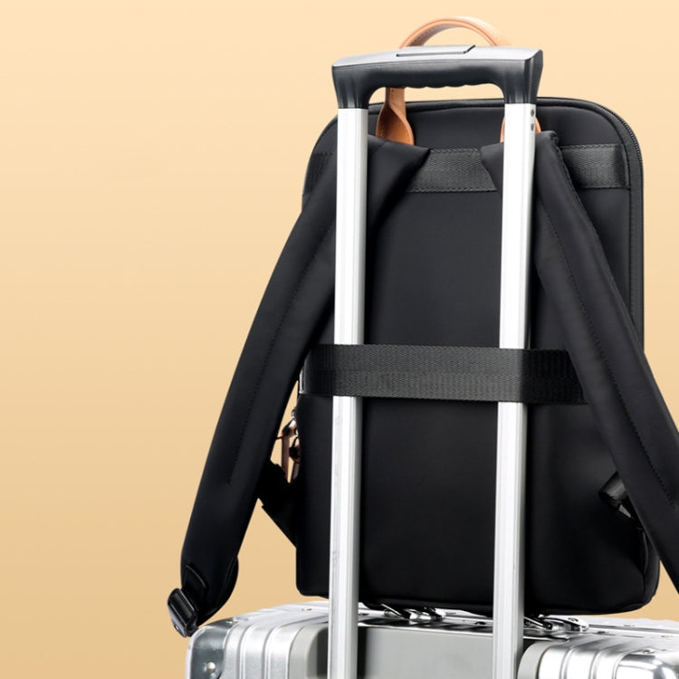 Bopai 62-126521 14-inch Laptop Thin and Light Business Waterproof Backpack(Pink)