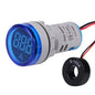 SINOTIMER ST16A Lumière de signal numérique LED ronde 22mm 220V AC Ampèremètre 0-100A Voyant indicateur de courant AC (03 Bleu)