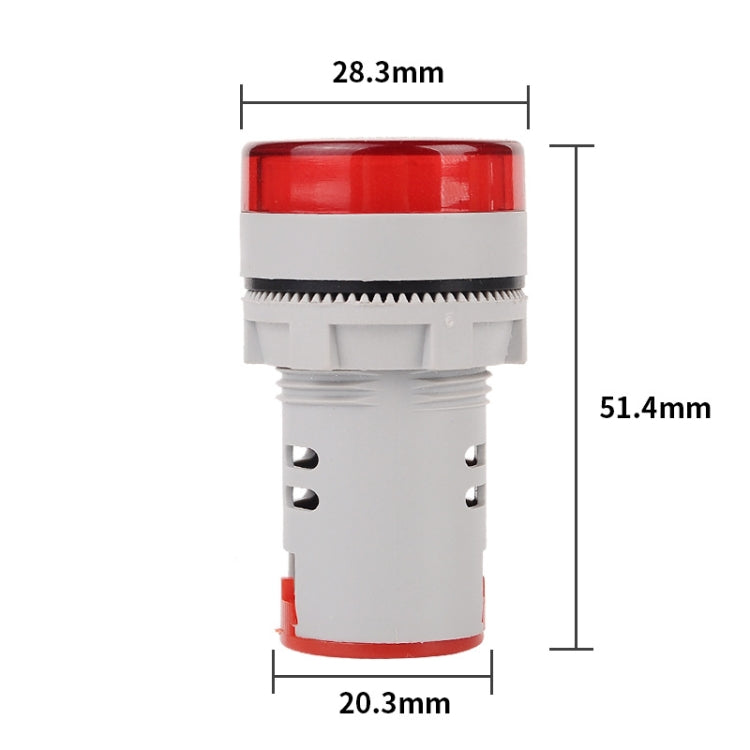 SINOTIMER ST16A Lumière de signal numérique LED ronde 22mm 220V AC Ampèremètre 0-100A Voyant indicateur de courant AC (03 Bleu)