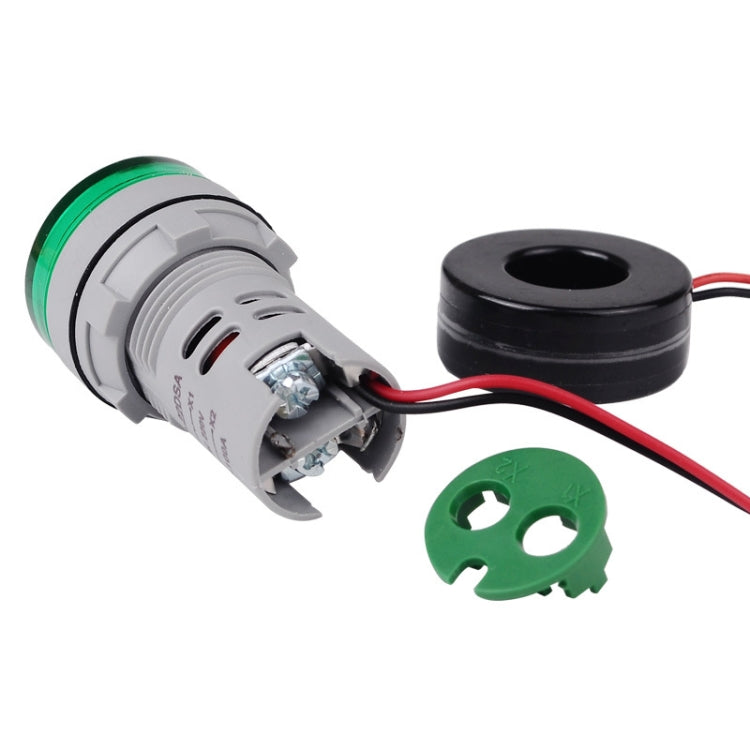 SINOTIMER ST16A Lumière de signal numérique LED ronde 22mm 220V AC Ampèremètre 0-100A Voyant indicateur de courant AC (03 Bleu)