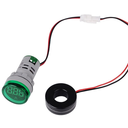 SINOTIMER ST16A Lumière de signal numérique LED ronde 22mm 220V AC Ampèremètre 0-100A Voyant de courant AC (02 Blanc)