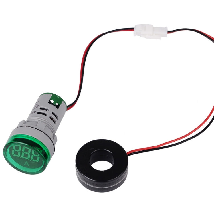 SINOTIMER ST16A Lumière de signal numérique LED ronde 22mm 220V AC Ampèremètre 0-100A Voyant indicateur de courant AC (03 Bleu)