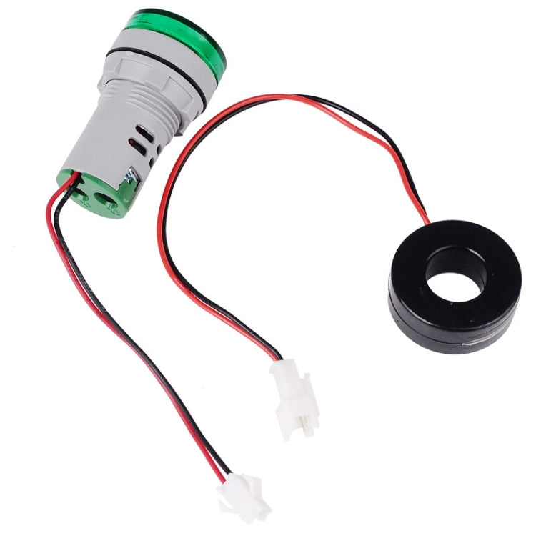 SINOTIMER ST16A Lumière de signal numérique LED ronde 22mm 220V AC Ampèremètre 0-100A Voyant indicateur de courant AC (03 Bleu)