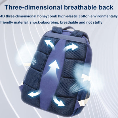 Bopai 68-01729 Large Capacity Canvas Lightweight and Breathable Student Schoolbag(Deep Blue 2)