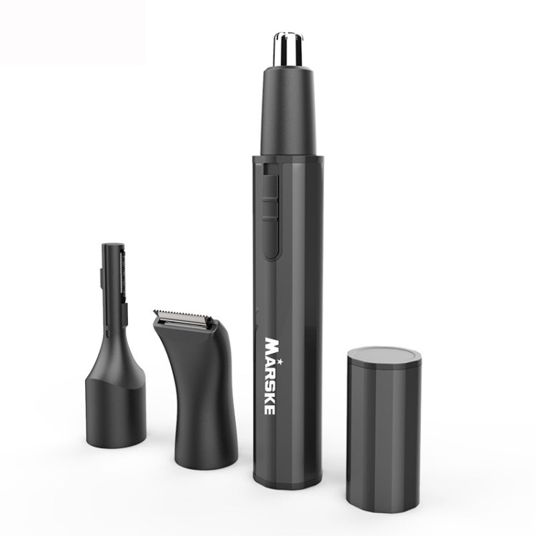 MARSKE MS-7111 Tondeuse à poils de nez électrique 3 en 1, instrument de toilettage rechargeable Type-C (noir)
