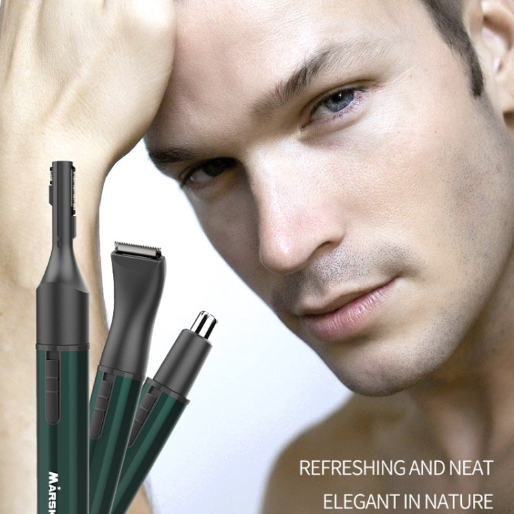 MARSKE  MS-7111 3 In 1 Electric Nose Hair Trimmer Type-C Rechargeable Grooming Instrument(Green)