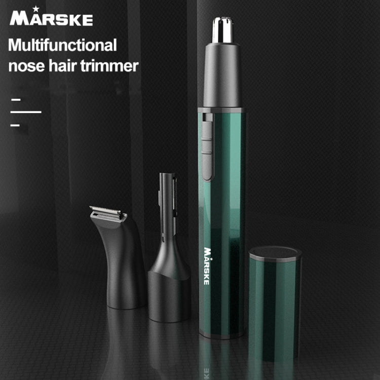 MARSKE MS-7111 Tondeuse à poils de nez électrique 3 en 1, instrument de toilettage rechargeable Type-C (noir)