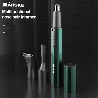 MARSKE MS-7111 Tondeuse à poils de nez électrique 3 en 1, instrument de toilettage rechargeable Type-C (noir)