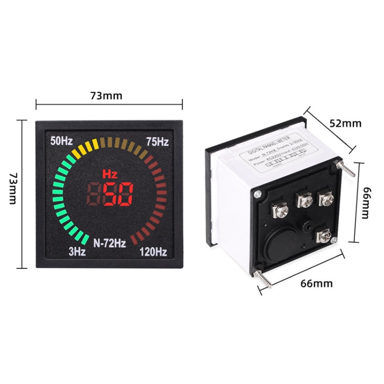 SINOTIMER N-72HZ AC Frequency Signal Indicator Square Turntable LED Digital Frequency Meter